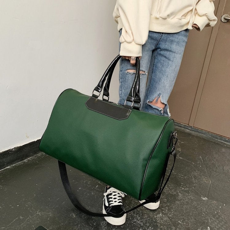Soft PU Leather Shoulder Travel Bag Sports Gym Handbag