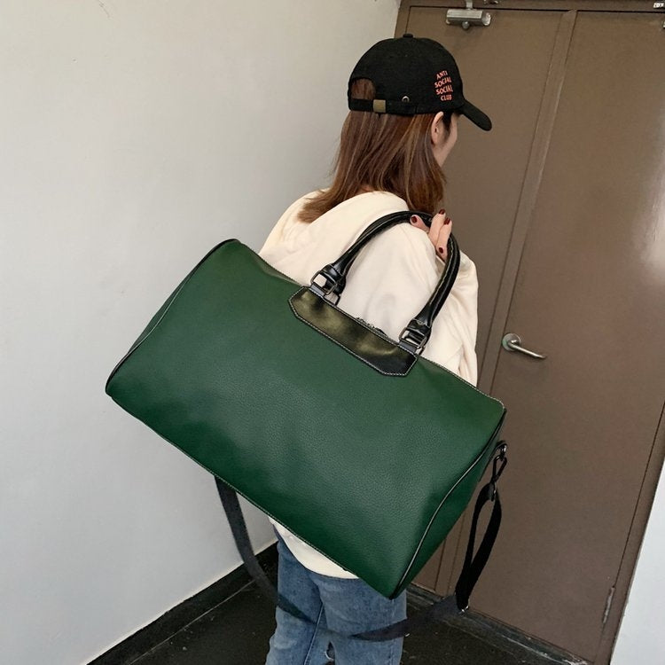 Soft PU Leather Shoulder Travel Bag Sports Gym Handbag