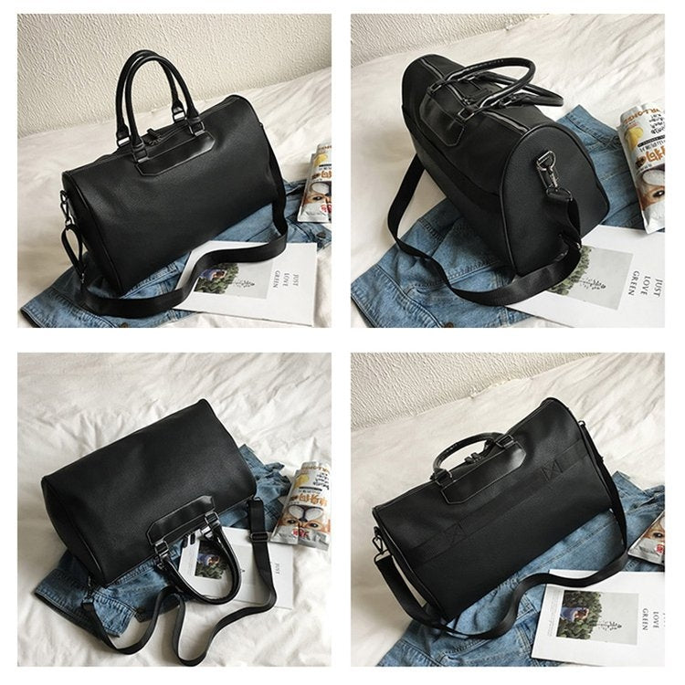 Soft PU Leather Shoulder Travel Bag Sports Gym Handbag