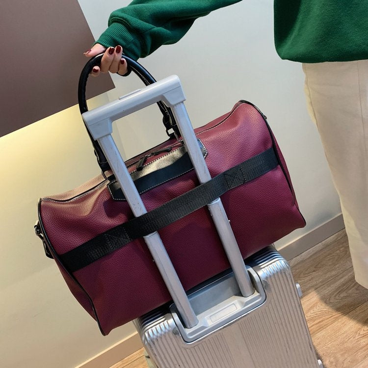 Soft PU Leather Shoulder Travel Bag Sports Gym Handbag