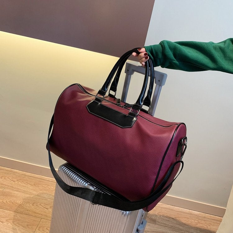 Soft PU Leather Shoulder Travel Bag Sports Gym Handbag