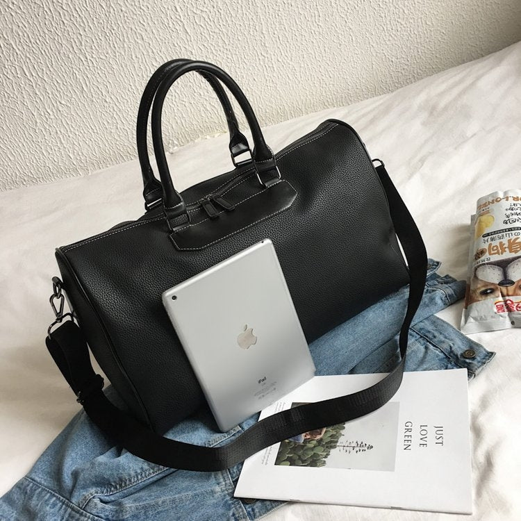 Soft PU Leather Shoulder Travel Bag Sports Gym Handbag