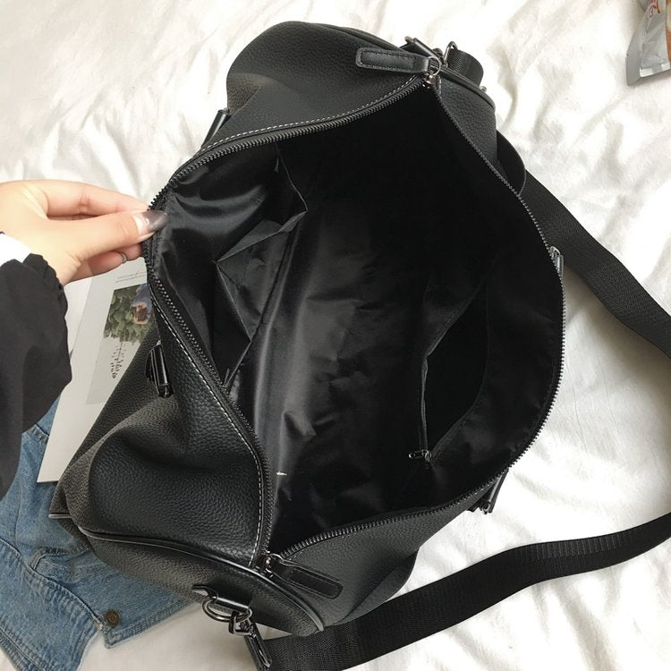 Soft PU Leather Shoulder Travel Bag Sports Gym Handbag