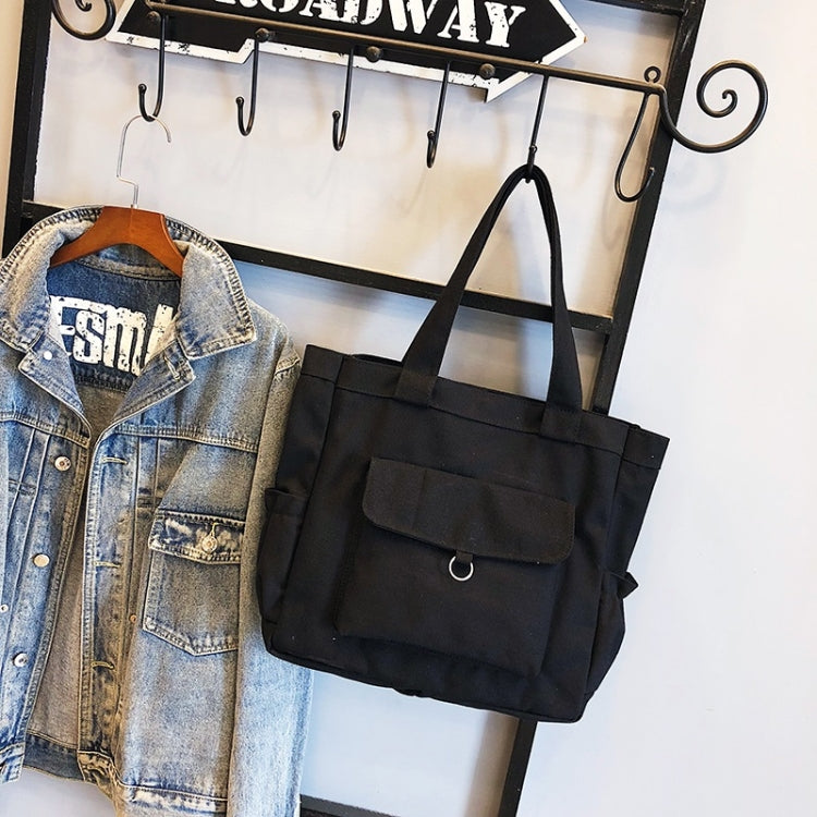 Solid Color Canvas Bag Casual Shoulder Bag Handbag