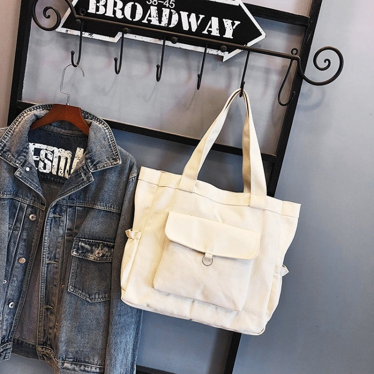Solid Color Canvas Bag Casual Shoulder Bag Handbag