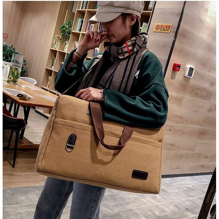 Canvas Shoulder Travel Bag Sports Gym Handbag