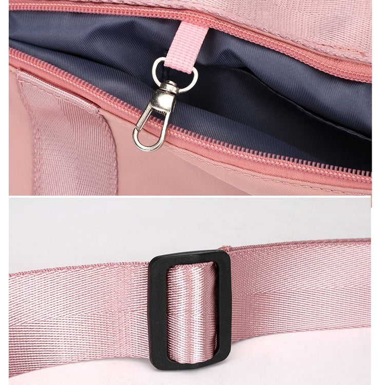 Nylon Cloth Shoulder Travel Bag Sports Gym Handbag (Grey)