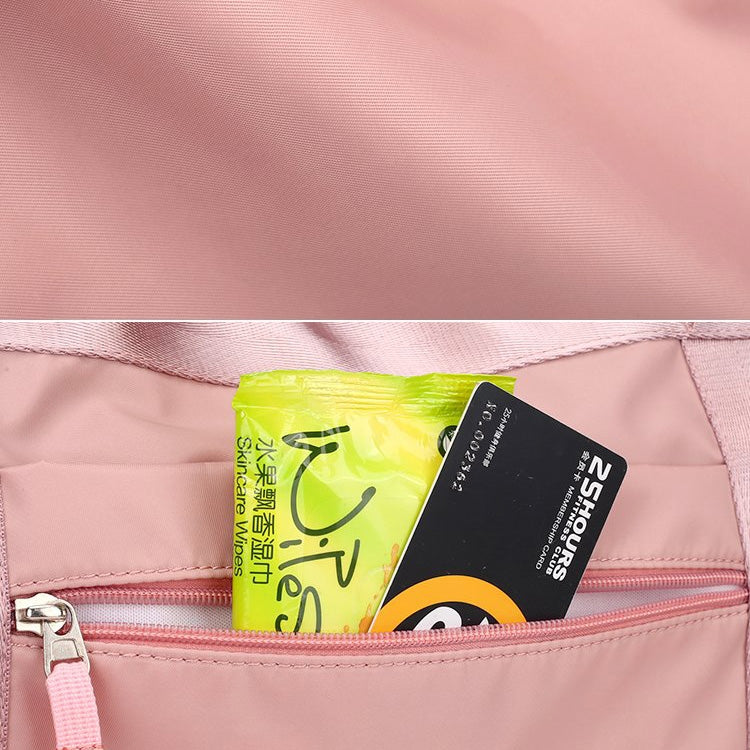 Nylon Cloth Shoulder Travel Bag Sports Gym Handbag (Grey)