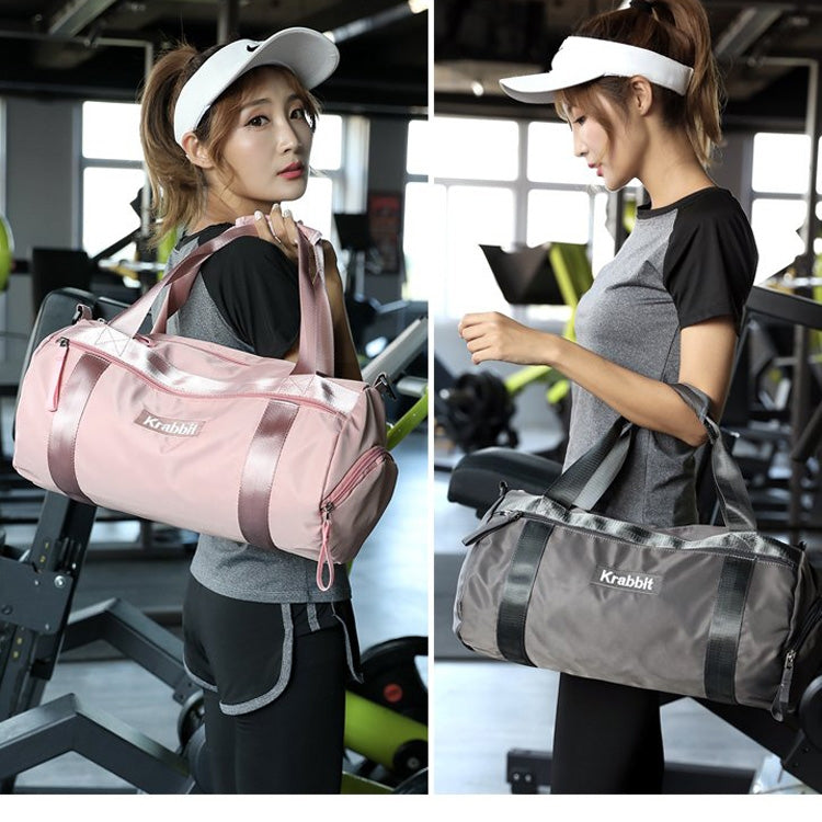 Nylon Cloth Shoulder Travel Bag Sports Gym Handbag (Grey)