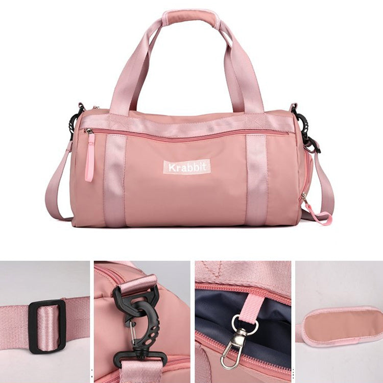 Nylon Cloth Shoulder Travel Bag Sports Gym Handbag (Grey)