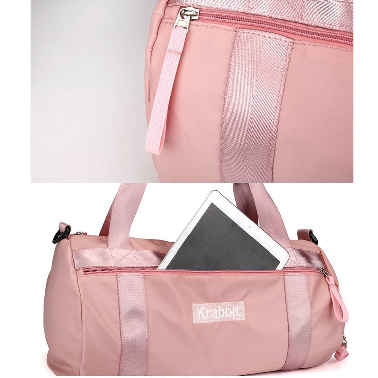 Nylon Cloth Shoulder Travel Bag Sports Gym Handbag (Grey)