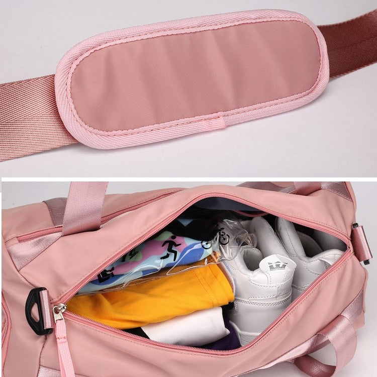 Nylon Cloth Shoulder Travel Bag Sports Gym Handbag (Grey)