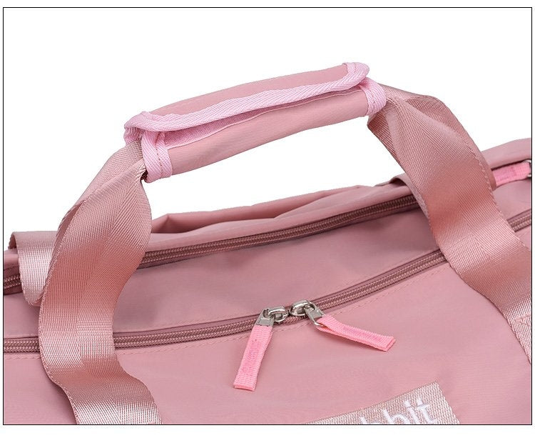 Soft Nylon Cloth Shoulder Travel Bag Sports Gym Handbag (Black)