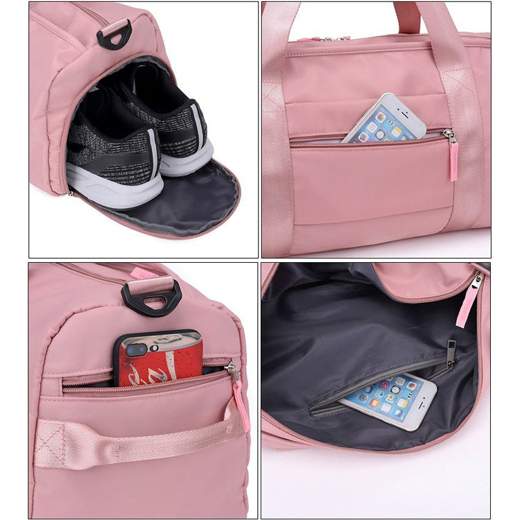 Soft Nylon Cloth Shoulder Travel Bag Sports Gym Handbag (Black)