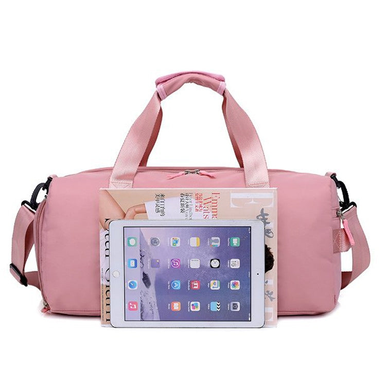 Soft Nylon Cloth Shoulder Travel Bag Sports Gym Handbag (Black)