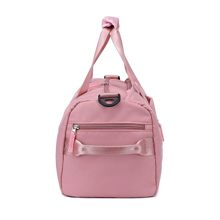 Soft Nylon Cloth Shoulder Travel Bag Sports Gym Handbag (Black)