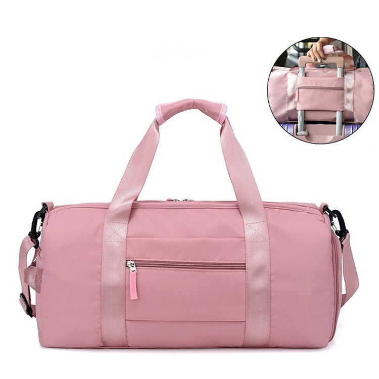 Soft Nylon Cloth Shoulder Travel Bag Sports Gym Handbag (Black)