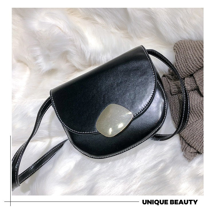 Retro Round Flip Cover Casual Small Bag Ladies Shoulder Messenger Bag