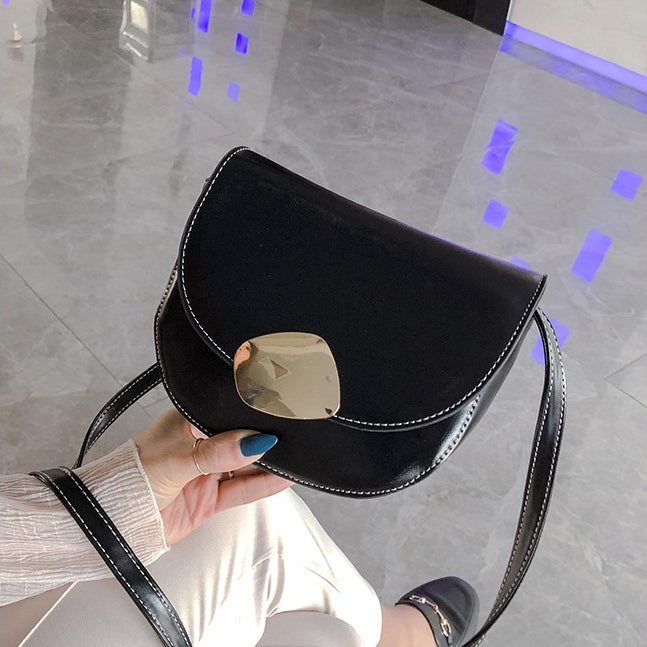 Retro Round Flip Cover Casual Small Bag Ladies Shoulder Messenger Bag