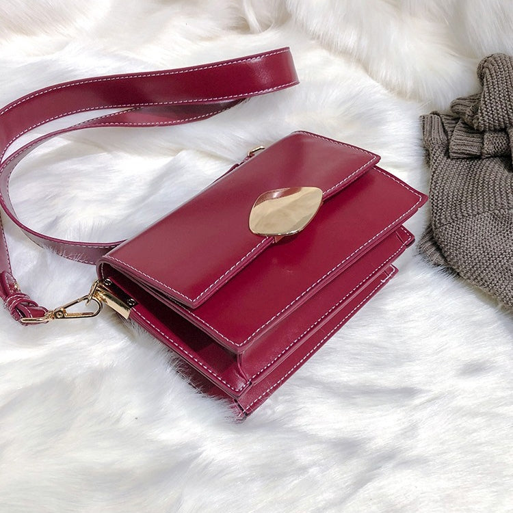 Retro Solid Color Square Flip Cover Casual Small Bag Ladies Shoulder Messenger Bag