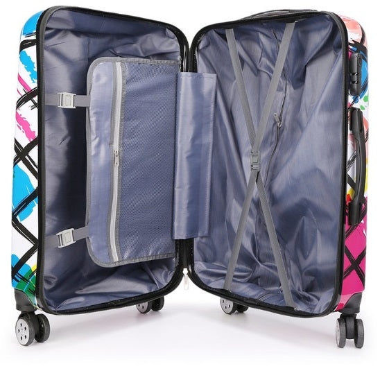 24 inch Colorful Rainbow Suitcase Female Pull-rod Case Universal Wheel PC Travel Suitcase