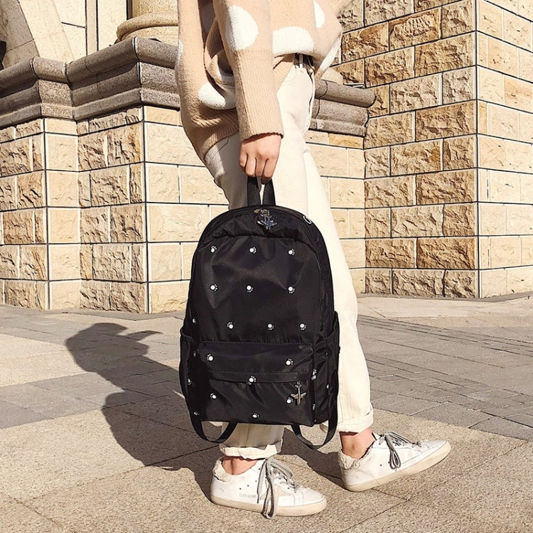 Small Footprint Pattern Waterproof Oxford Cloth Shoulder Backpack Casual Handbag Shoulder Bag