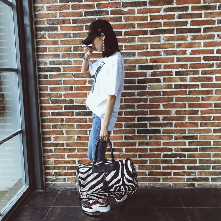 Large Capacity PU Leather Casual Travel Handbags Single Shoulder Bag, Size: L (Black)