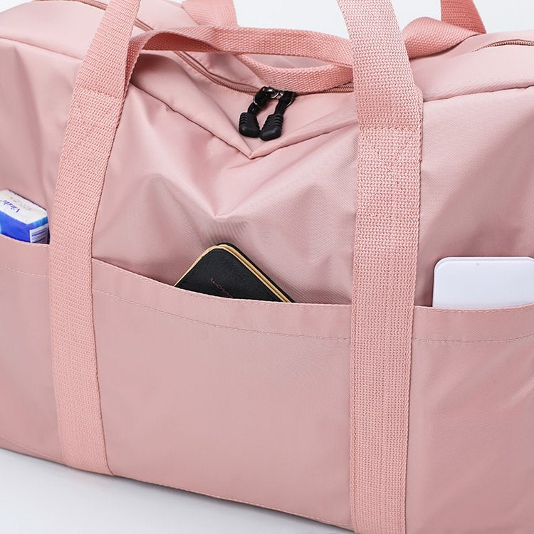 Leisure Oxford Cloth Shoulder Travel Bag Sport Handbag (Pink)