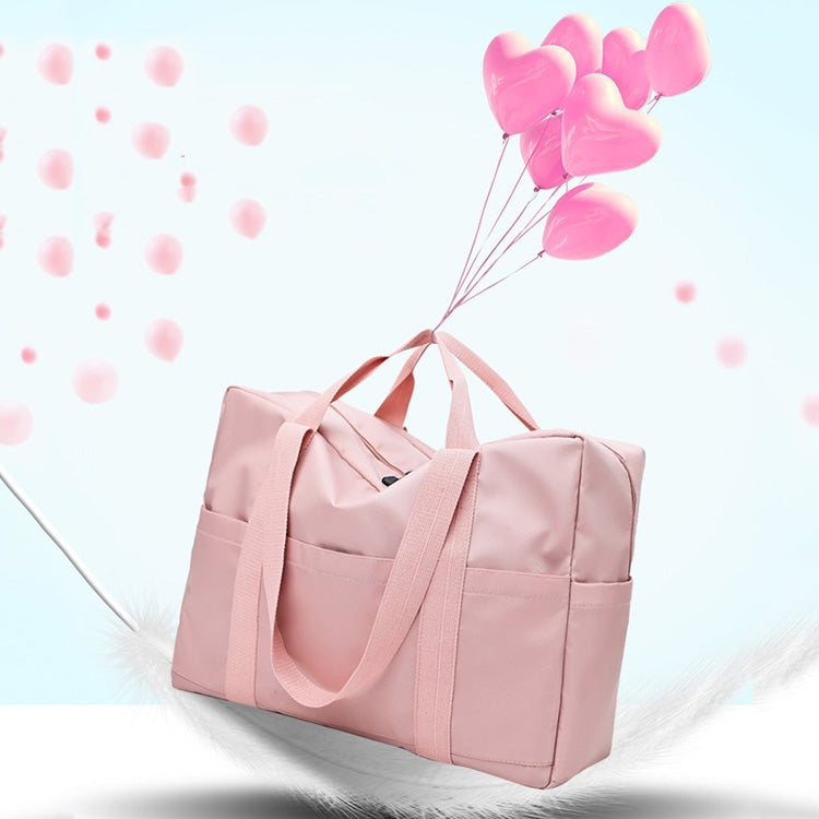 Leisure Oxford Cloth Shoulder Travel Bag Sport Handbag (Pink)