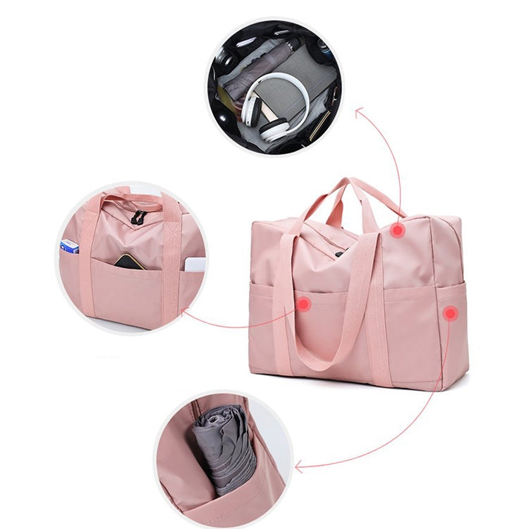 Leisure Oxford Cloth Shoulder Travel Bag Sport Handbag (Pink)