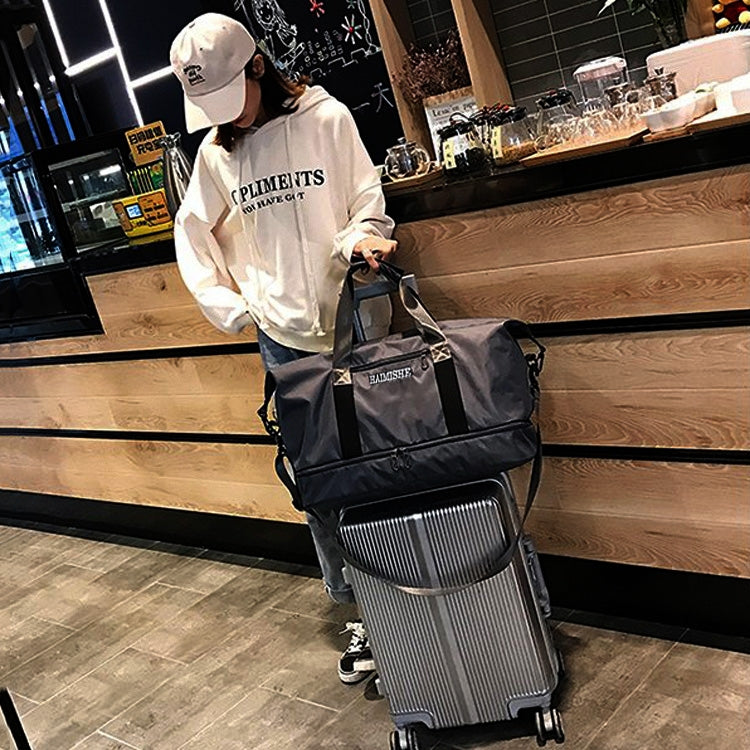 Dry and Wet Separating Shoulder Travel Bag Leisure Sport Handbag with Shoes Socket