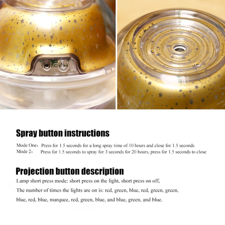 YWXLight 200ml 2W Projection Humidifier Night Light