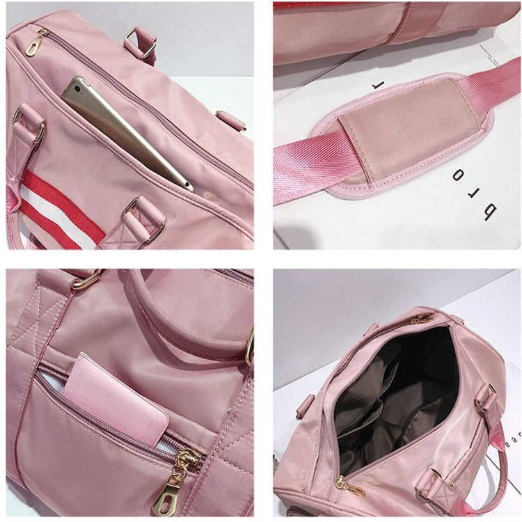 Nylon Shoulder Travel Bag Leisure Sport Handbag with Shoes Socket