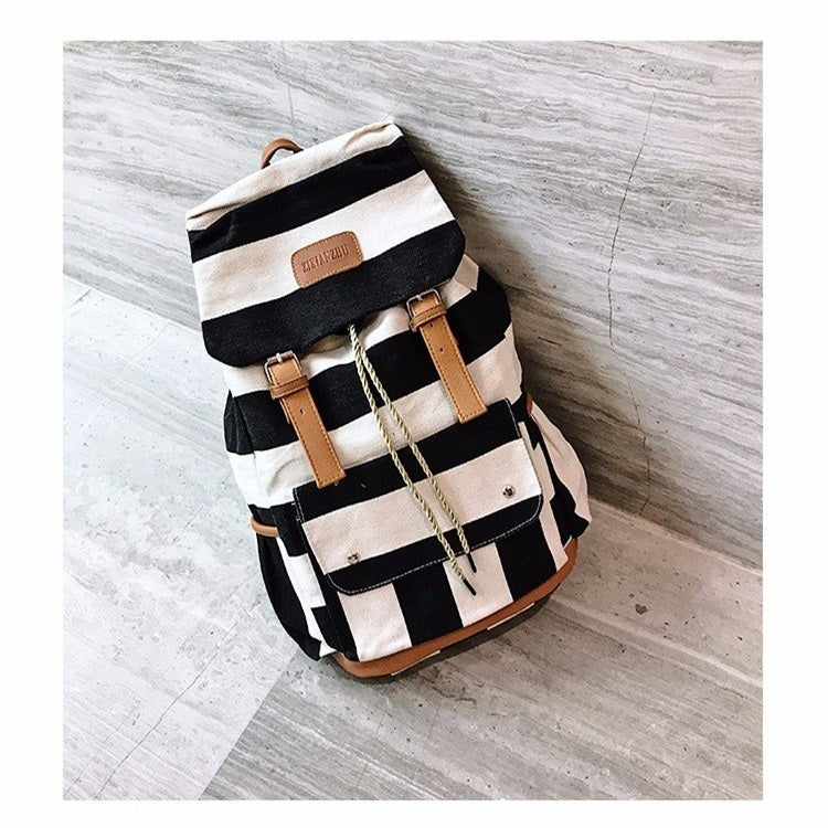 Canvas Waterproof School Backpack Casual Handbag Double Shoulder Bag