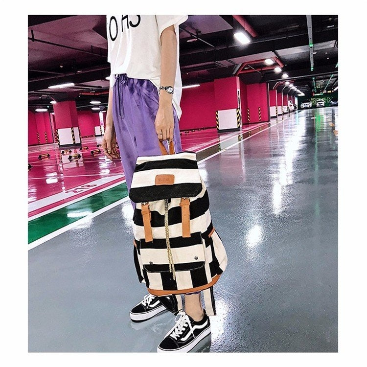 Canvas Waterproof School Backpack Casual Handbag Double Shoulder Bag