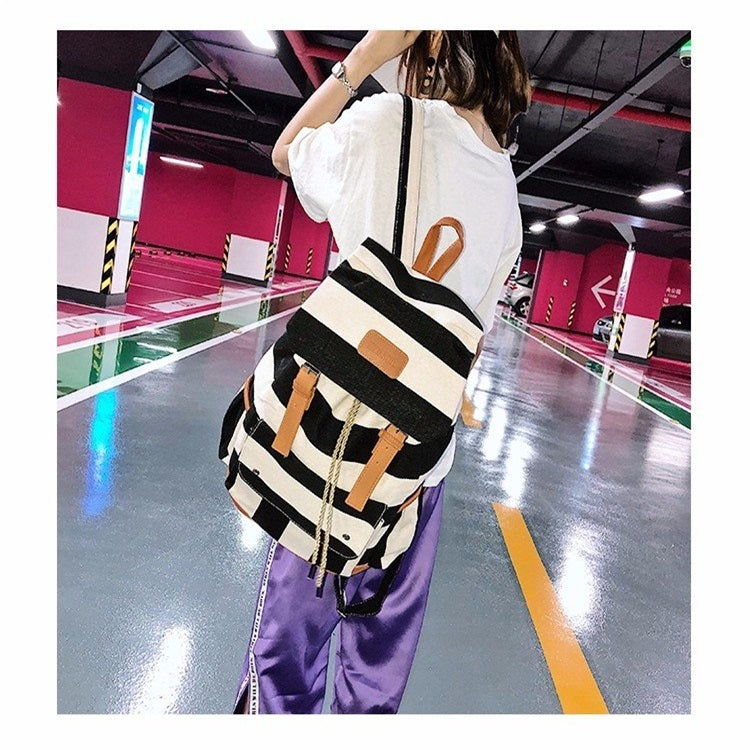 Canvas Waterproof School Backpack Casual Handbag Double Shoulder Bag