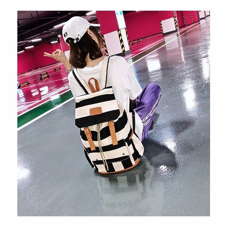 Canvas Waterproof School Backpack Casual Handbag Double Shoulder Bag