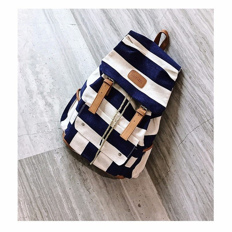 Canvas Waterproof School Backpack Casual Handbag Double Shoulder Bag