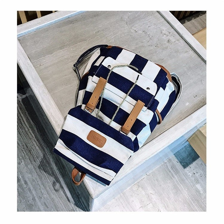 Canvas Waterproof School Backpack Casual Handbag Double Shoulder Bag