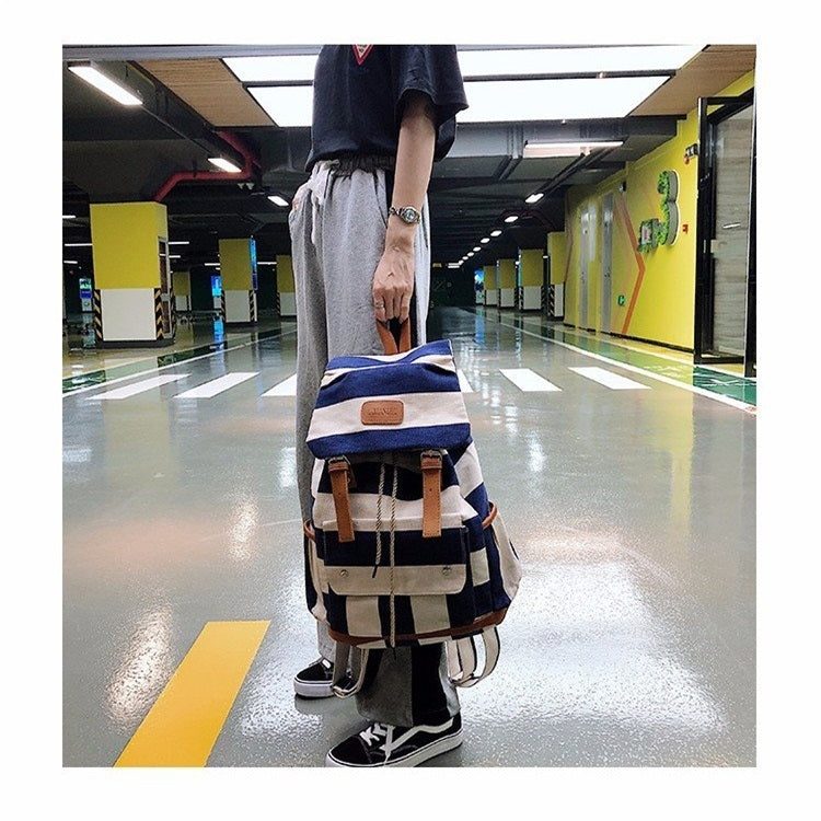 Canvas Waterproof School Backpack Casual Handbag Double Shoulder Bag