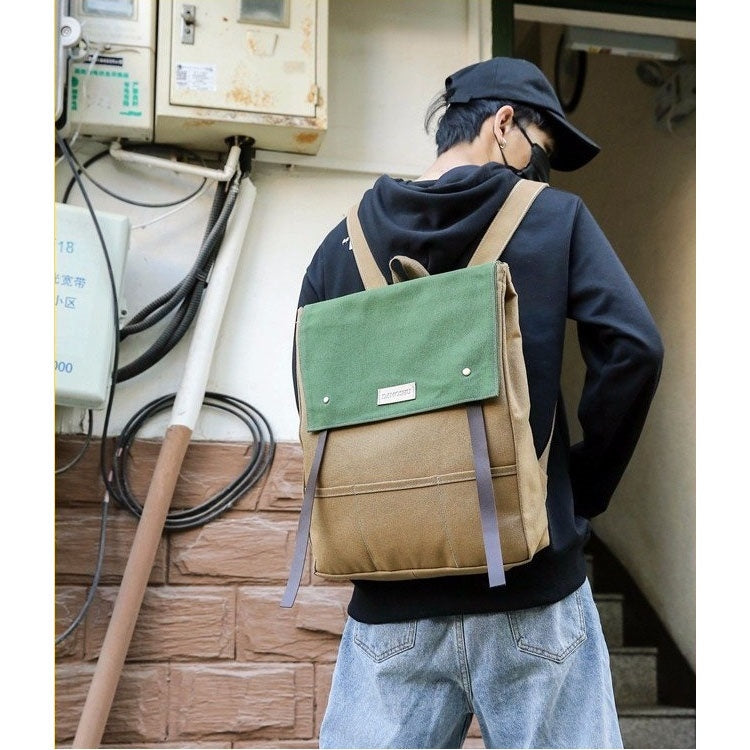 Canvas Double Shoulders School Bag Travel Backpack Bag