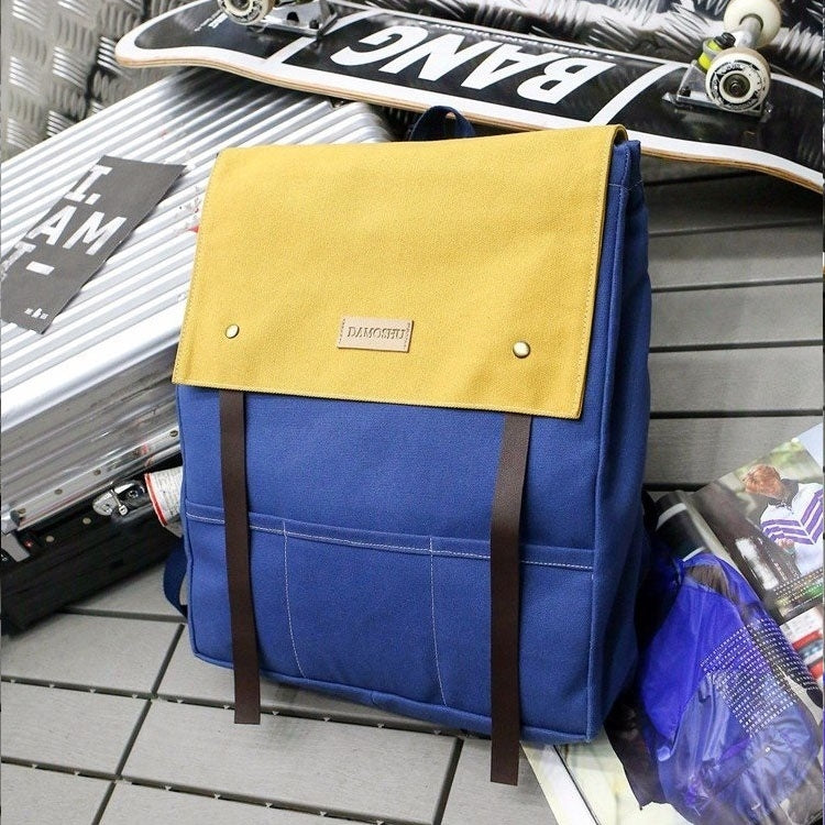 Canvas Double Shoulders School Bag Travel Backpack Bag