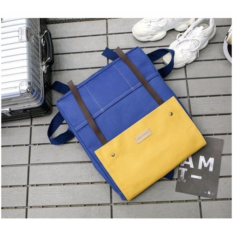 Canvas Double Shoulders School Bag Travel Backpack Bag