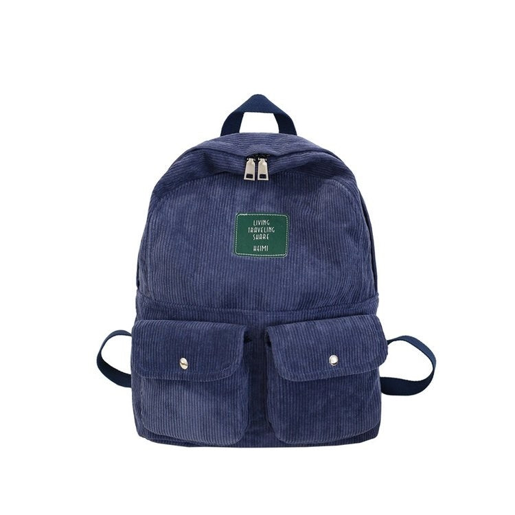 Cotton Velvet Double Shoulders School Bag Travel Backpack Bag