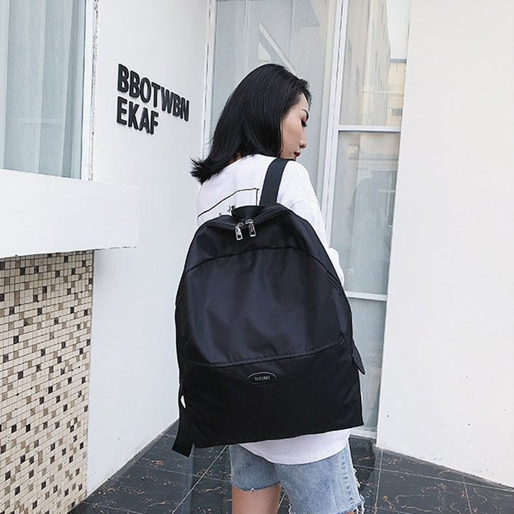 Pure Color Double Shoulders School Bag Travel Backpack Bag