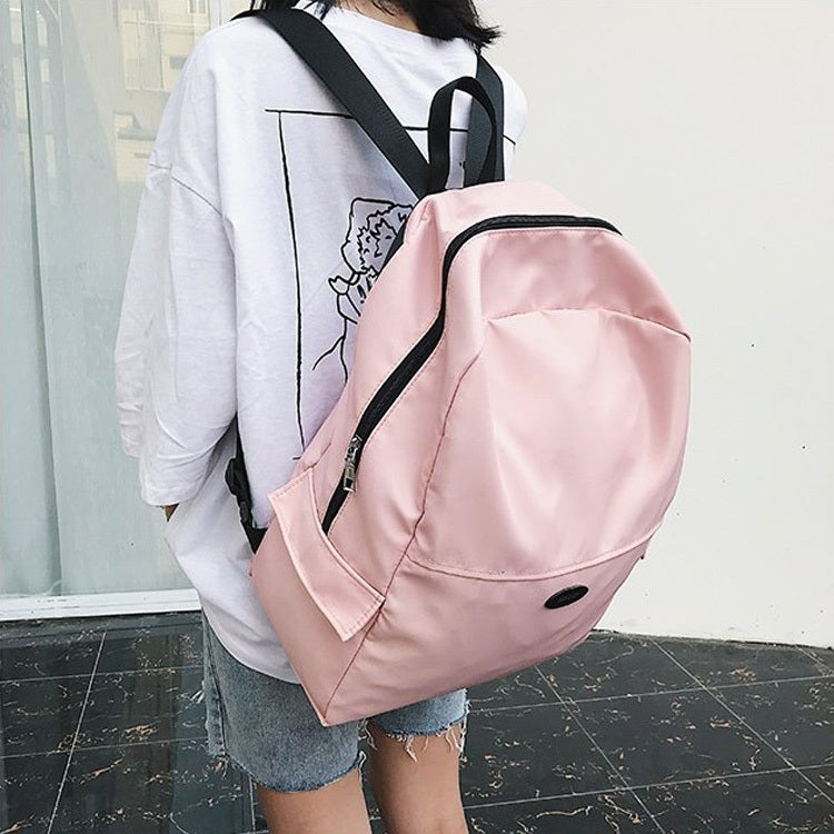 Pure Color Double Shoulders School Bag Travel Backpack Bag