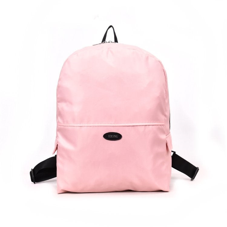 Pure Color Double Shoulders School Bag Travel Backpack Bag