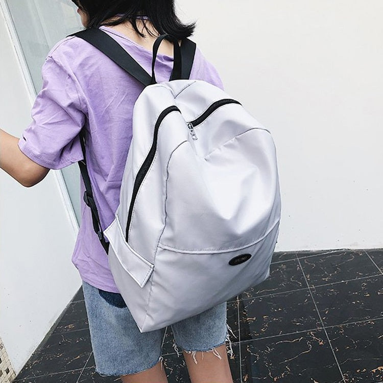 Pure Color Double Shoulders School Bag Travel Backpack Bag