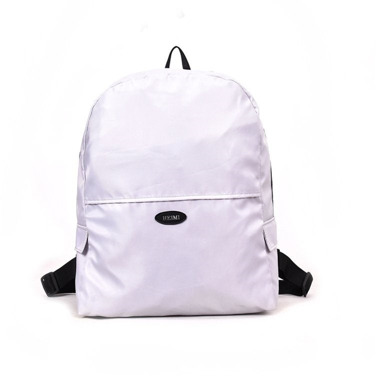 Pure Color Double Shoulders School Bag Travel Backpack Bag