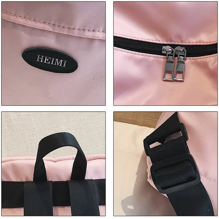 Pure Color Double Shoulders School Bag Travel Backpack Bag